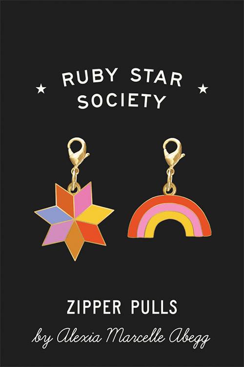 Alexia Abegg Quilt Star & Rainbow Zipper Pulls